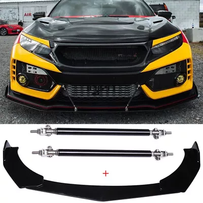 For Honda Civic Type R 2017-2021 Front Bumper Lip Splitter Spoiler + Strut Rods • $58.49