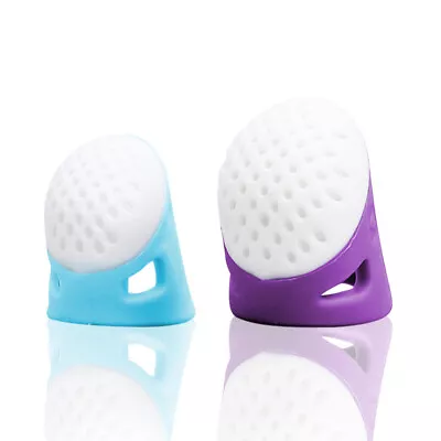 £3.74 • Buy 2 Sizes Silicone Thimble Sewing Thimble Finger Protectors Thumb Guard Fin&vi