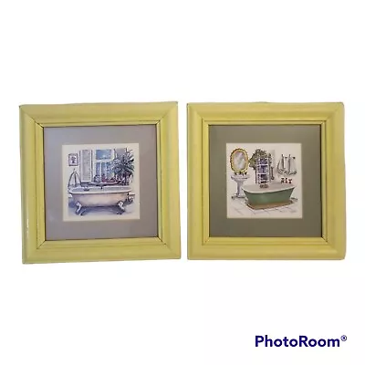 (2) Bathroom Decor Art Signed Watercolor Print By Famed Artist C Winterle Olson • $25