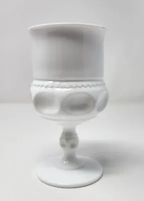 Vintage Milk Glass Thumbprint Pedastool Goblet  • $6