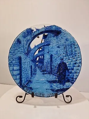 Andreas Meyer Hand Painted Jerusalem Nahariya Studio Art Glass Plate Israel B7t • $34