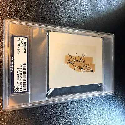 Rare 1949-1950 Mickey Mantle Pre Rookie Signed Autographed Cut PSA DNA COA • $1495