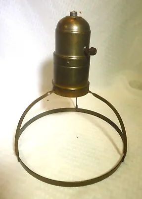 Vintage Industrial Brass Leviton Light Fixture 9 1/2  Porcelain Socket Lamp • $75