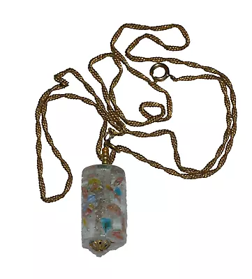 Glass Pendant With Colored Fusions #necklace #jewelry #fashion • $6.74