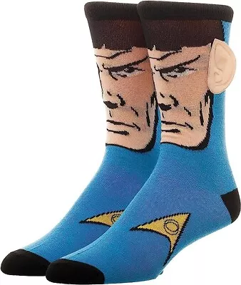 Star Trek Size 8-12 Spock Licensed Crew Sock  With 3D Ears • $14.95