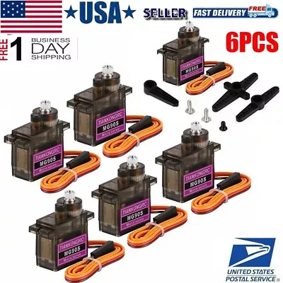 6Pack 9G Micro Servo Motor Metal Gear MG90S For RC Helicopter Airplane Car Robot • $23.73