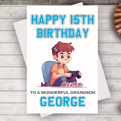 Personalised Gaming Birthday Card Gamer Teenage Grandson Son Nephew Brother Card • £2.80
