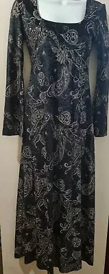 Black Velvet And Silvery Glitter Dress • $37.50