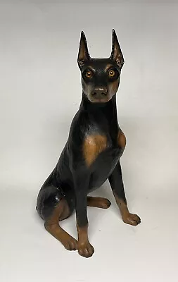 Vintage 1983 Universal Statuary Life Size Doberman Pinscher Dog Resin Statue 29” • $299.99