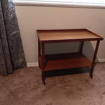 1960s Mid Century Teak Tea Bar Cart Danish • $348