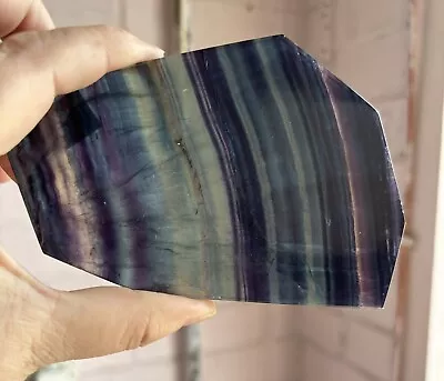 RAINBOW FLUORITE SLAB -natural-crystal • £22