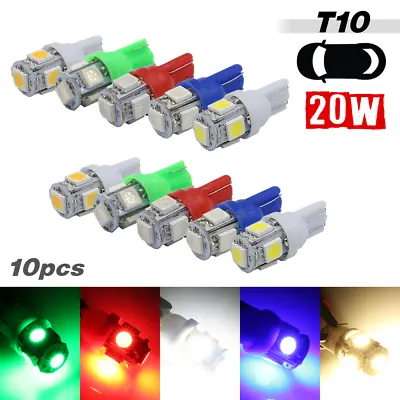 10x T10 921 5 SMD License Plate/Interior Dome Car Light Bulbs 5-Colors  • $8.79