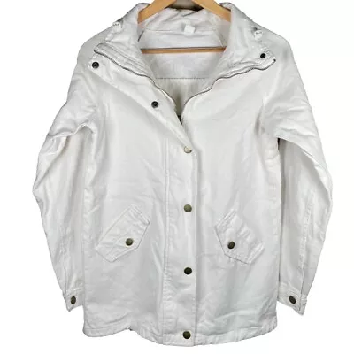 Zaful Women’s White Button Up Long Sleeve Denim Jacket Size L • £29.75