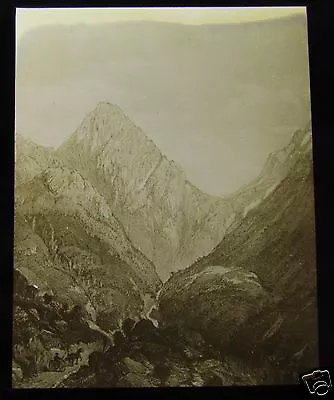 Glass Magic Lantern Slide NORWEGIAN GLACIER SKETCH DATED APRIL 1894 NORWAY  • £15