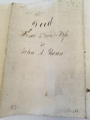 1839 Philadelphia Vellum Land Deed HOSEA LEVIS To JOHN A. BROWN Indenture  • $70