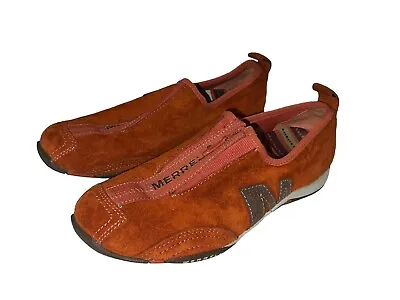 Women's Barrado Leather Orange Suede Merrell Zipper Shoes Size 5 US 35 EU Zip Up • $27.99