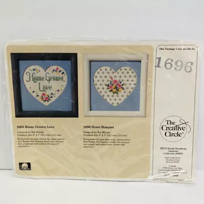Vintage Cross Stitch Kit 1696 The Creative Circle Heart Bouquet • $14.99