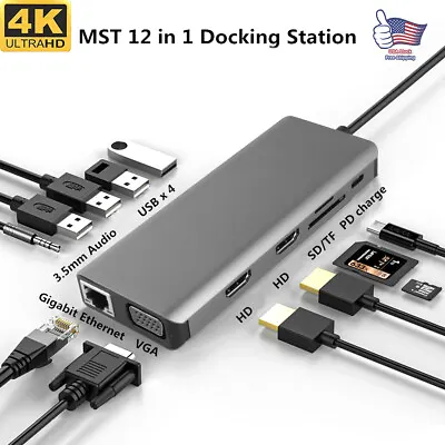 2023 Multiport USB-C Hub Type C To USB 3.0 4K HDMI Adapter For Macbook Pro/Air A • $34.07