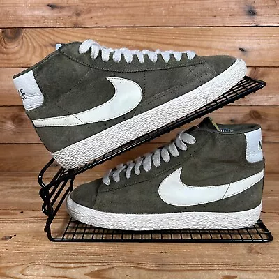 £34.99 • Buy NIKE Blazer Size UK 4 Womens Green Suede Lace Up Mid Shoes Trainers Vintage