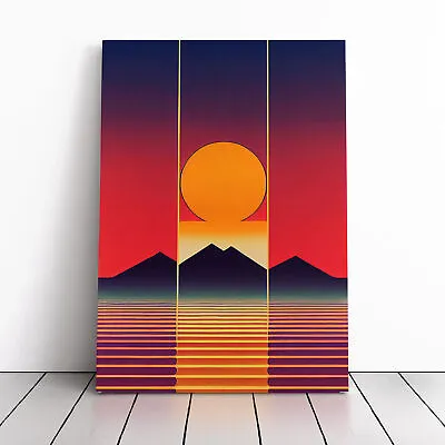 Unique Abstract Mountain Sunset No.3 Canvas Wall Art Print Framed Picture Lounge • $31.05