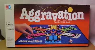 Vintage 1989 Aggravation Marble Race Board Game Milton Bradley Complete VGC • $18