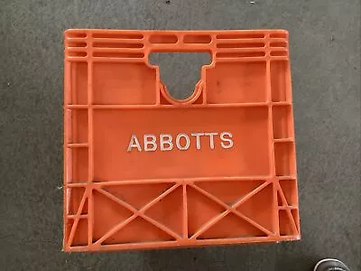 Vintage 70s Abbotts PA Orange Plastic Milk Bottle BOX Carton CRATE 17 1/2 X 10 • $24.99