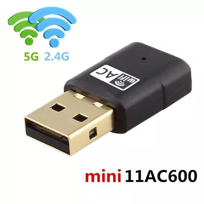 Mini Dual Band 600Mbps USB WiFi Wireless Adapter Network Card 2.4/5GHz 802.11ac • $10.99