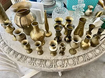 Vintage Brass Vase Lot Of 19 • $55