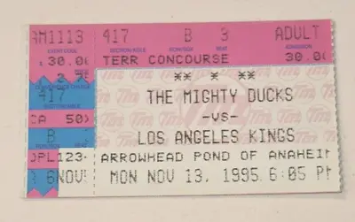 11/13/95 Anaheim Mighty Duck Los Angeles Kings NHL Ticket Stub Gretzky Goal #819 • $37.49