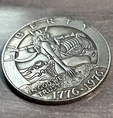 VIKING WARRIOR SEXY PINUP CLASSIC Novelty Good Luck Heads Tails Challenge Coin • $11.80