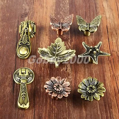 $6.47 • Buy Vintage Butterfly Furniture Handles Antique Leaf Cabinet Pull Retro Door Knob HQ