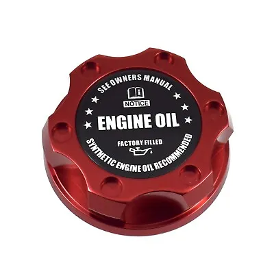 Red Racing Engine Oil Filler Cap Screw-in Style Black Notice Emblem Fits Mazda • $31.95