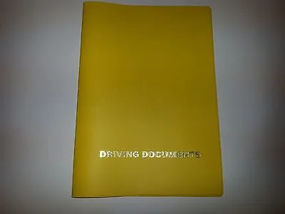 A5 Yellow Look Car Document Holder Holder With Card Pocket • £3.98