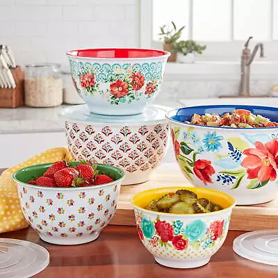  Melamine Mixing Bowl Set 10 Piece Set Spring Bouquet • $29.50