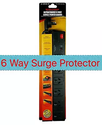 New 6 Way Surge Protector Power Board - 6 Outlets With Master On / Off Switch • $24.89