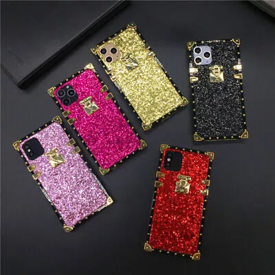 For IPhone 15 14 13 12 11 XS MAX XR 8 7 6 Bling Glitter Luxury Square Case Cover • $15.99
