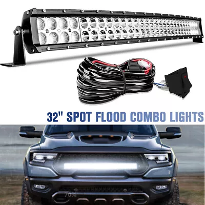 7D 32'' Curved LED Light Bar For Toyota 4 Runner Pickup 4X4 Wiring Harness Kit • $62.50