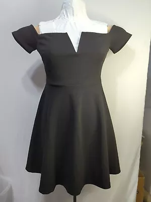 Lulus Play The Party Off-the-Shoulder Skater Dress In Black Size Medium • $25