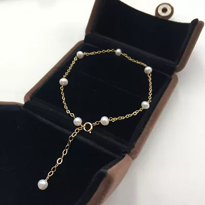 Natural Pearl 14K Gold Injection Chain • $65