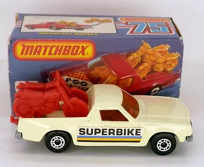 Matchbox Holden UTE Pick-up Truck W/Dirt Bike Motorcycle #60 Superfast W/Box • $68.30