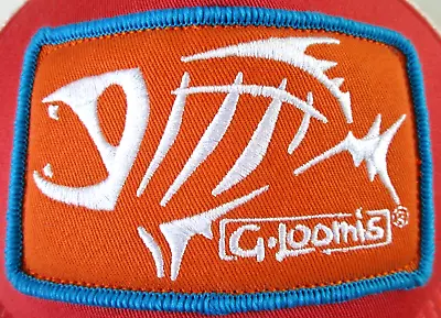 G Loomis Fishing Trucker Hat Ball Cap Large Logo Patch Mesh Snapback Salmon • $25.64