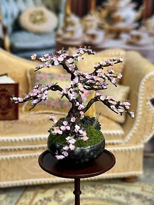 RARE Artisan Miniature Dollhouse Carol Wagner Cherry Blossom Bonsai Tree OOAK • $399.99