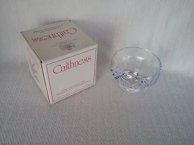 Boxed Vintage Caithness Scotland Glass Blue & White Panache Swirl Bowl • £12.50