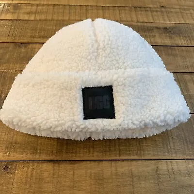 UGG SHEEP HAT Curly Sherpa Winter Ivory Snow Ski Bunny Cap One Size Black Label • $25