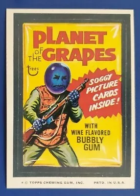 1975 Wacky Packages Series 11 Tan Back   Planet Of The Grapes      Nm++ • $19.95