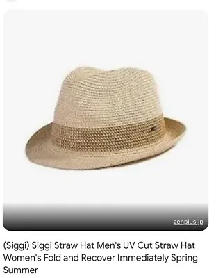 Siggi Panama Straw Summer Fedora Beach Trilby Sun Hat Beige Med New No Tags • $10