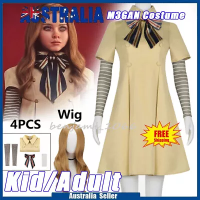 Horror Movie M3GAN Cosplay Megan Fancy Dress AI Doll Robot Thriller Prop Costume • $18.99