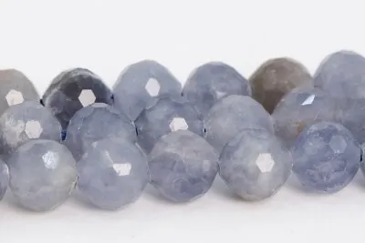 6MM Genuine Natural Light Color Iolite Beads A Micro Faceted Round Loose Beads • $5.35