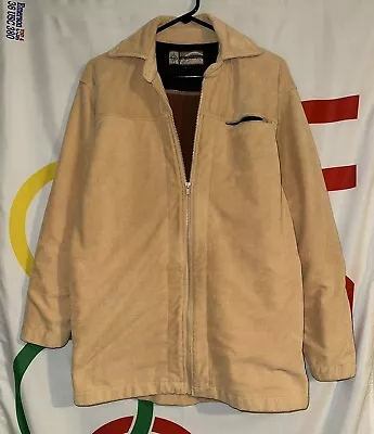 Y2K Prana Corduroy Jacket Mens Large Beige Full Zip Shacket Pockets Collared • $29.97