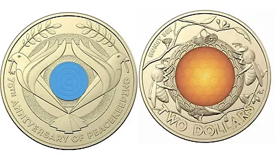 $13.99 • Buy Honey Bee & Peacekeeping $2 Two Dollar 2022 Queen Coloured Coin Australia UNC